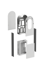 product: Kit enclosure, EVlink Pro AC Metal, for 1 floor-standing charging station, steel image
